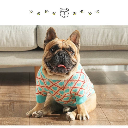 Blue heart Dog Sweater
