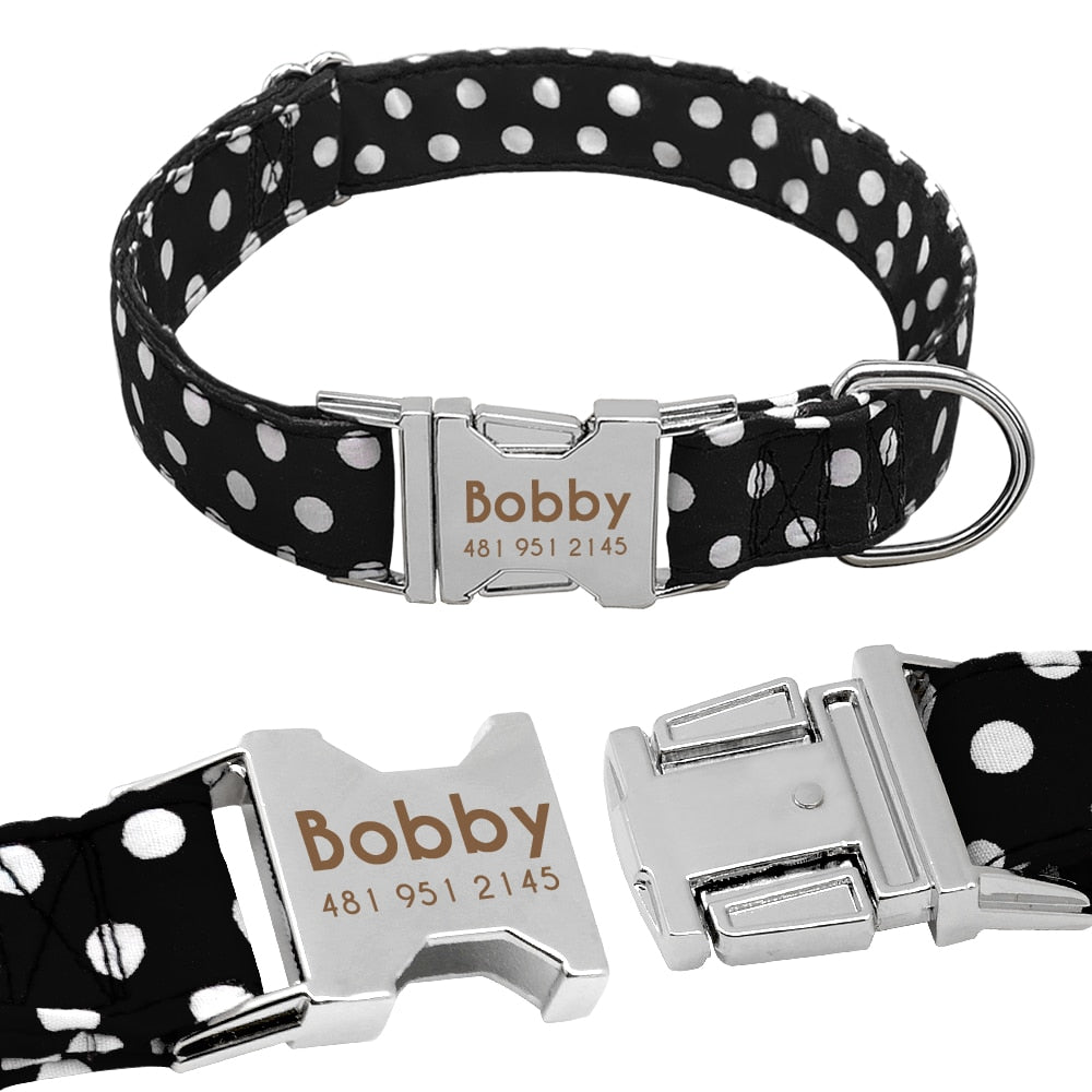 Polka Dot Collar with Engraved ID