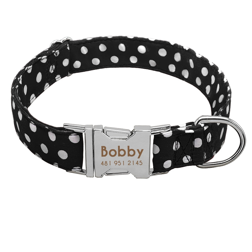 Polka Dot Collar with Engraved ID