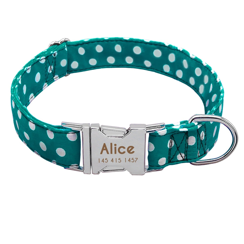 Polka Dot Collar with Engraved ID