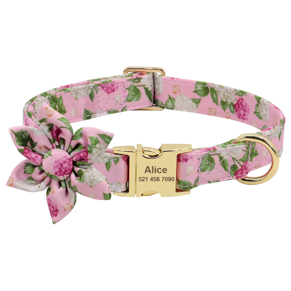 Stylish Flower Dog Collar
