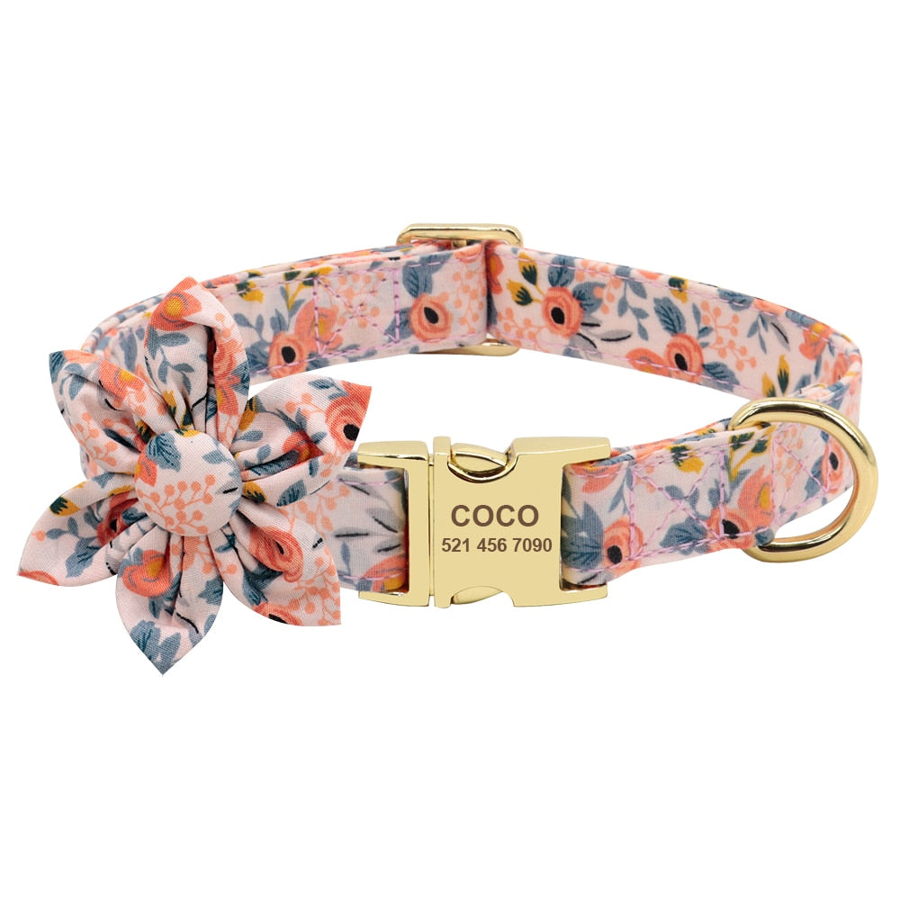 Stylish Flower Dog Collar