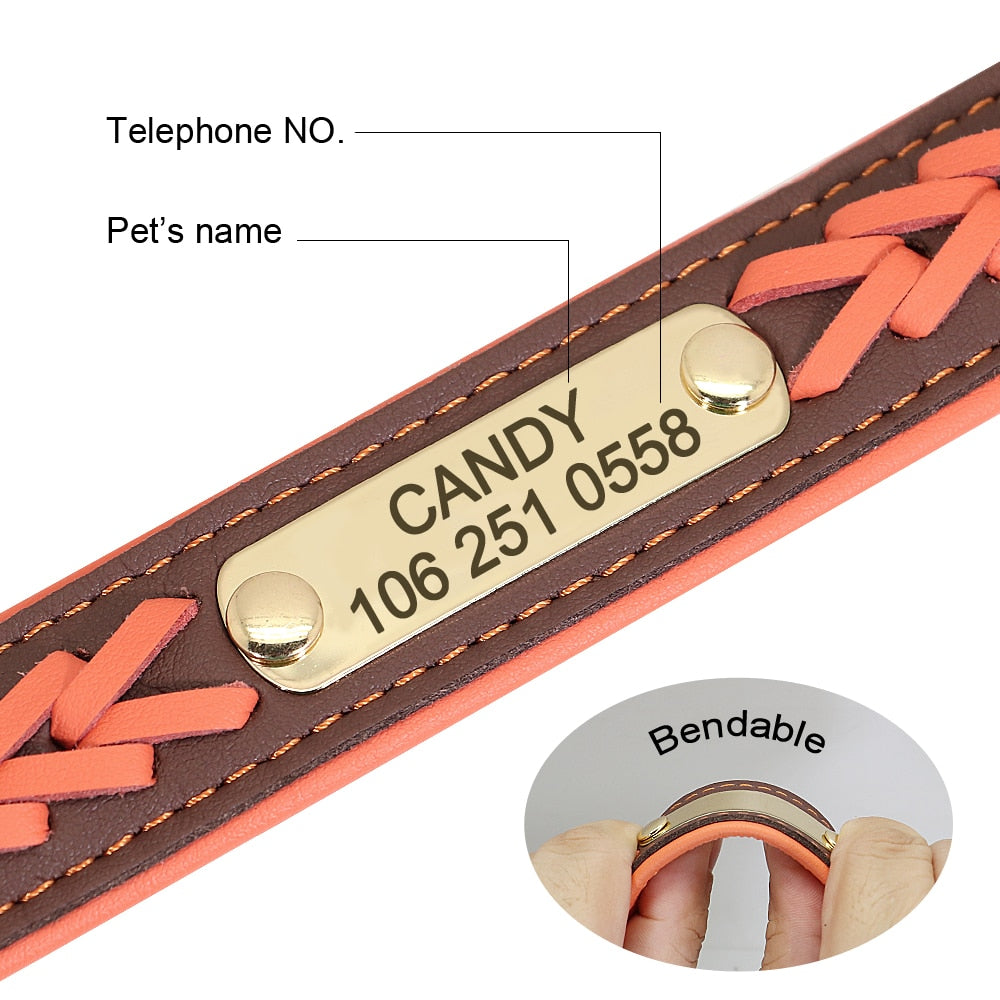 Personalized Braided Dog Collar