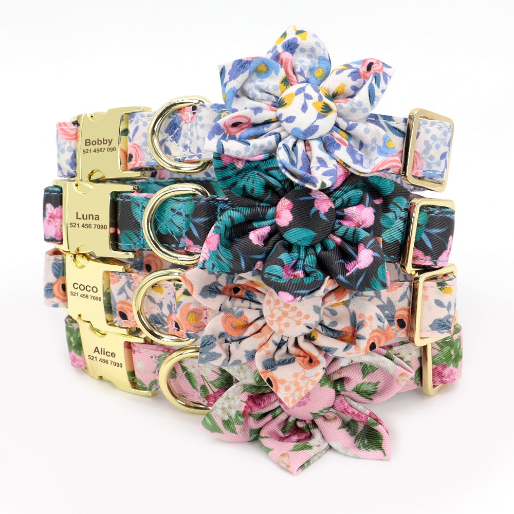 Stylish Flower Dog Collar