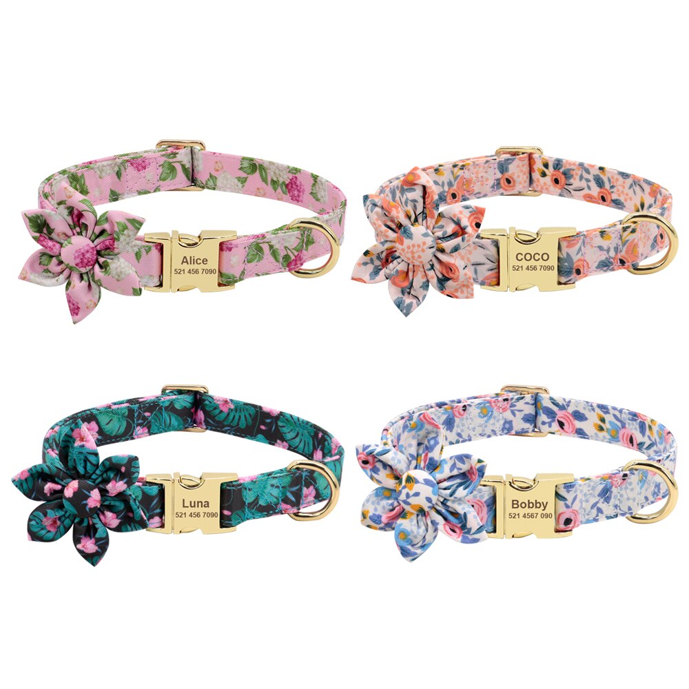 Stylish Flower Dog Collar