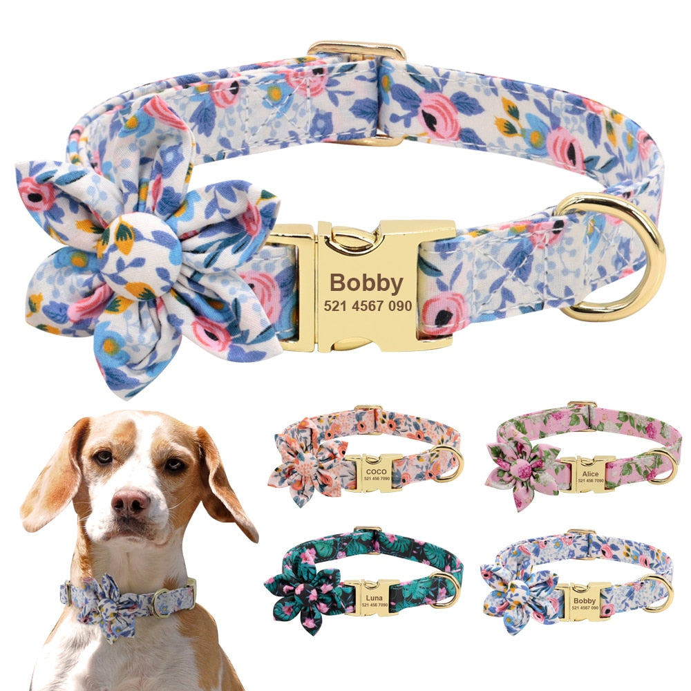 Stylish Flower Dog Collar