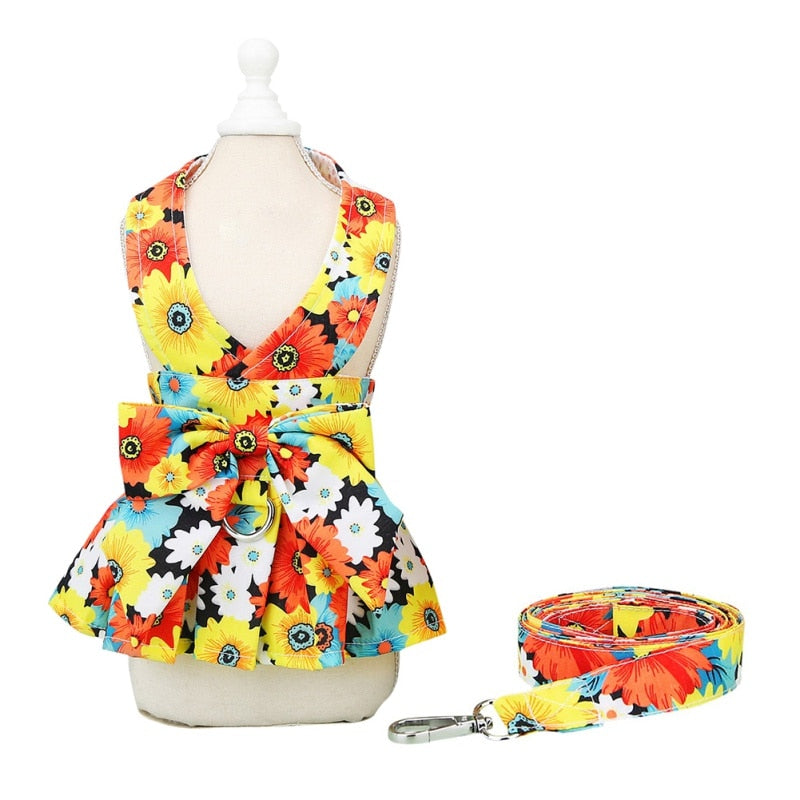 Adorable Dog Dress with Leash Set