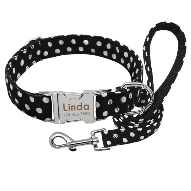 Polka Dot Collar with Engraved ID