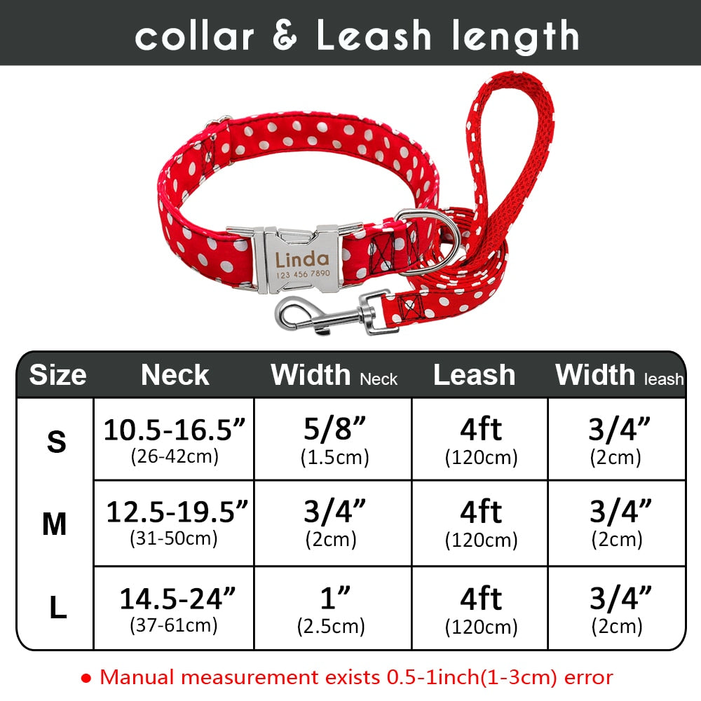 Polka Dot Collar with Engraved ID