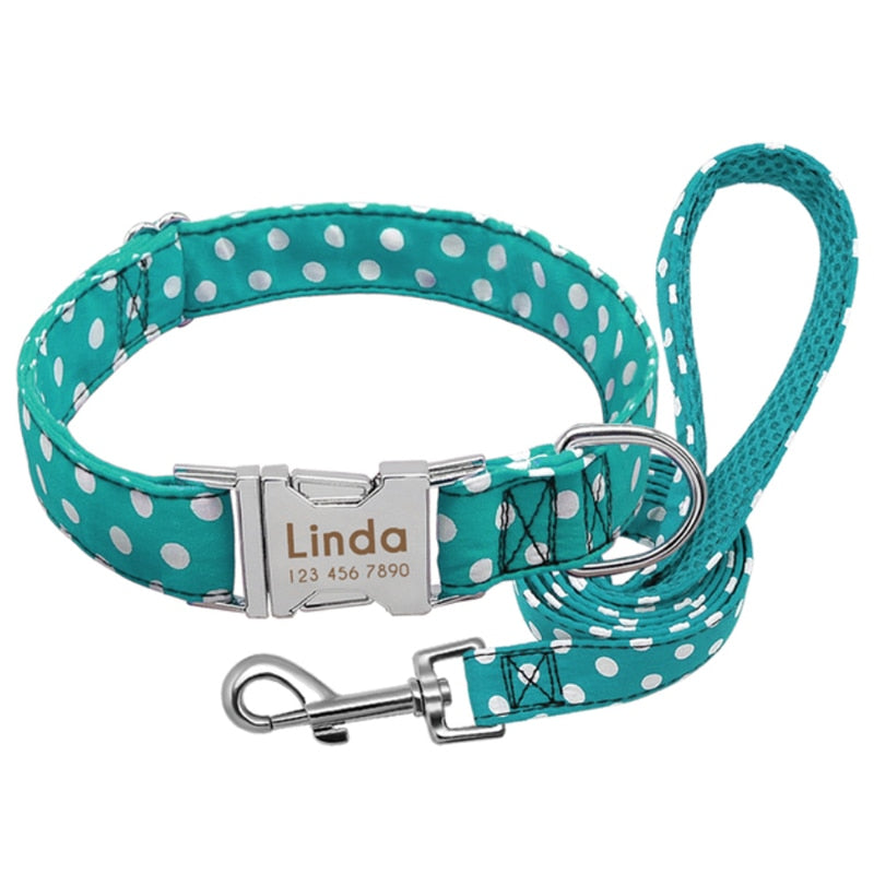 Polka Dot Collar with Engraved ID
