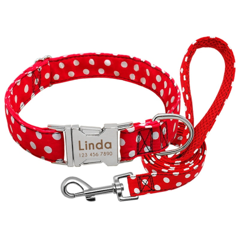 Polka Dot Collar with Engraved ID