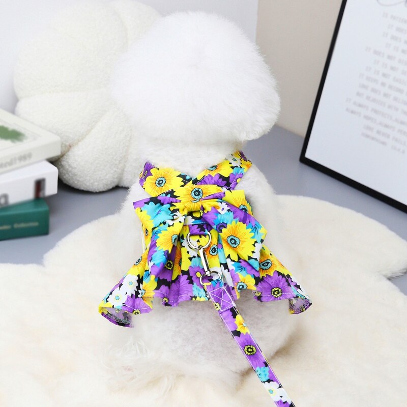 Adorable Dog Dress with Leash Set