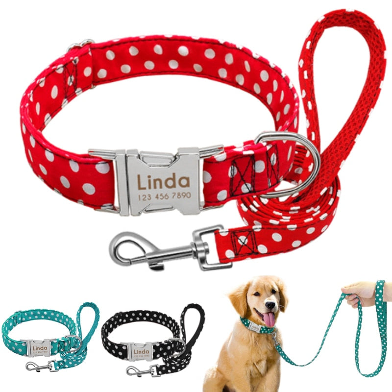 Polka Dot Collar with Engraved ID